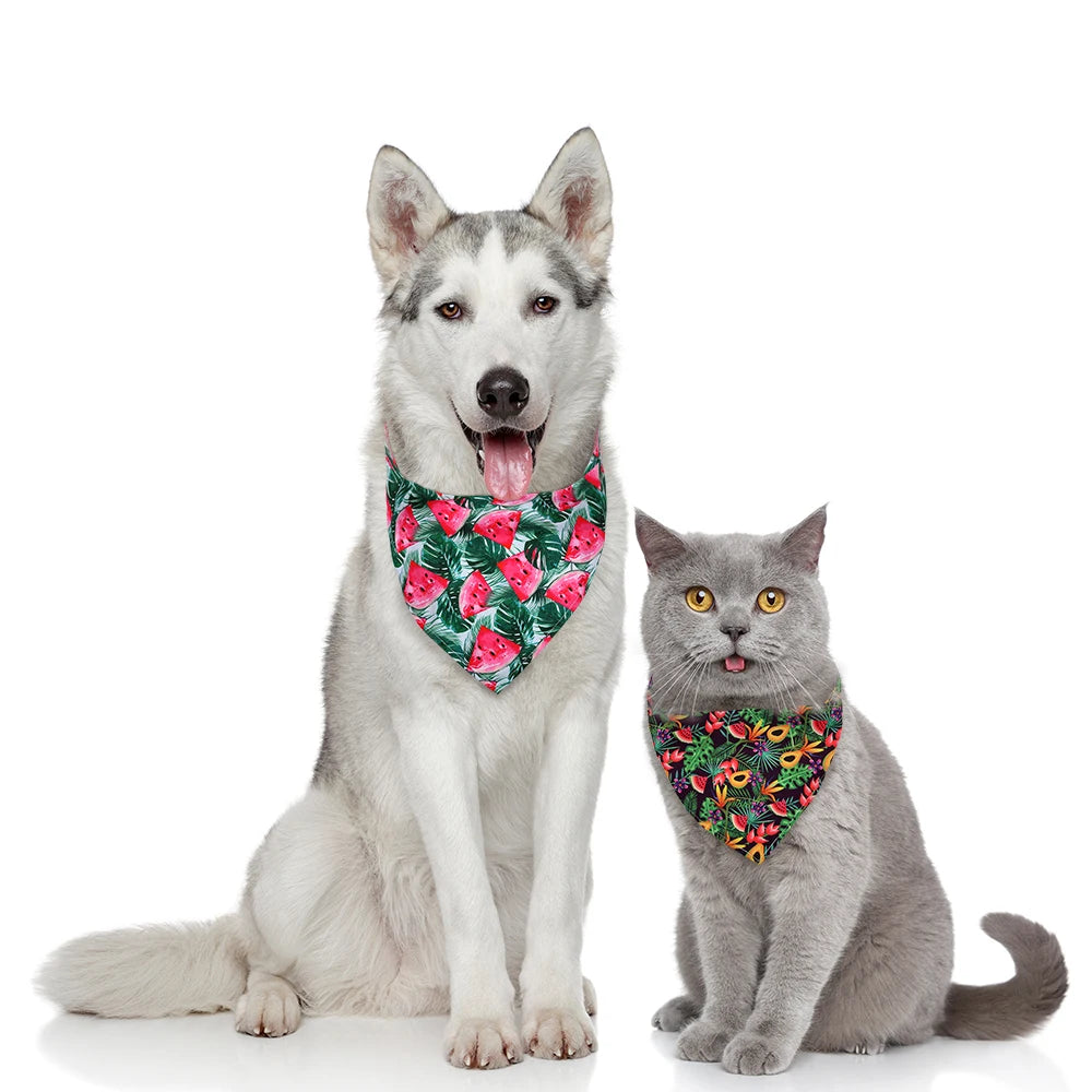 50Pcs Dog Bandana Fruit Style Bandana Dog Accessories Dog Scarf Summer Dog Bandanas Bulk Small Dog Pet Bandana Dog Supplies