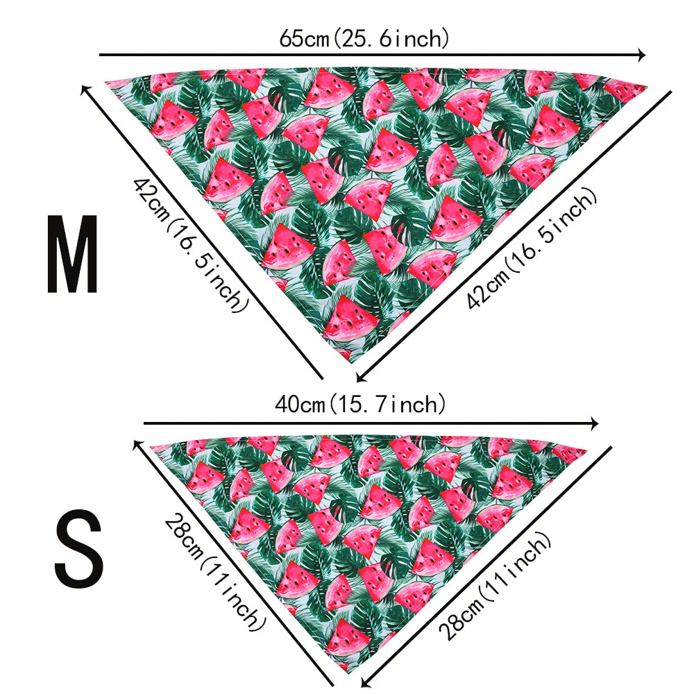 50Pcs Dog Bandana Fruit Style Bandana Dog Accessories Dog Scarf Summer Dog Bandanas Bulk Small Dog Pet Bandana Dog Supplies
