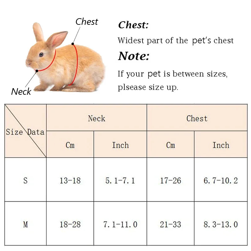 Walking Bunny Guinea Pig Harness for Small Animals Cute Pet Rabbit Harnesses and Leash Set Chinchilla Pigs Mascotas Accessories