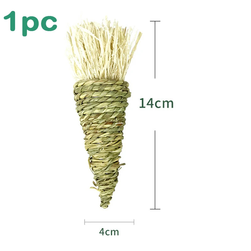 Rabbit Chew Toy Organic Natural Apple Wood Grass Pet Bunny Rabbit Toys for Chinchilla Guinea Pigs Hamster Utensils Accessories