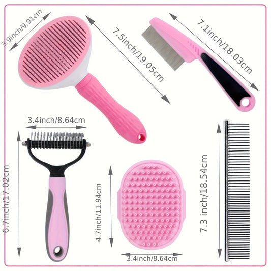 Dog Comb Dog Grooming Suit 5 Piece Set Dog Brush for Grooming Dog Brush Dog Hair Comb and Dog Brush Suit