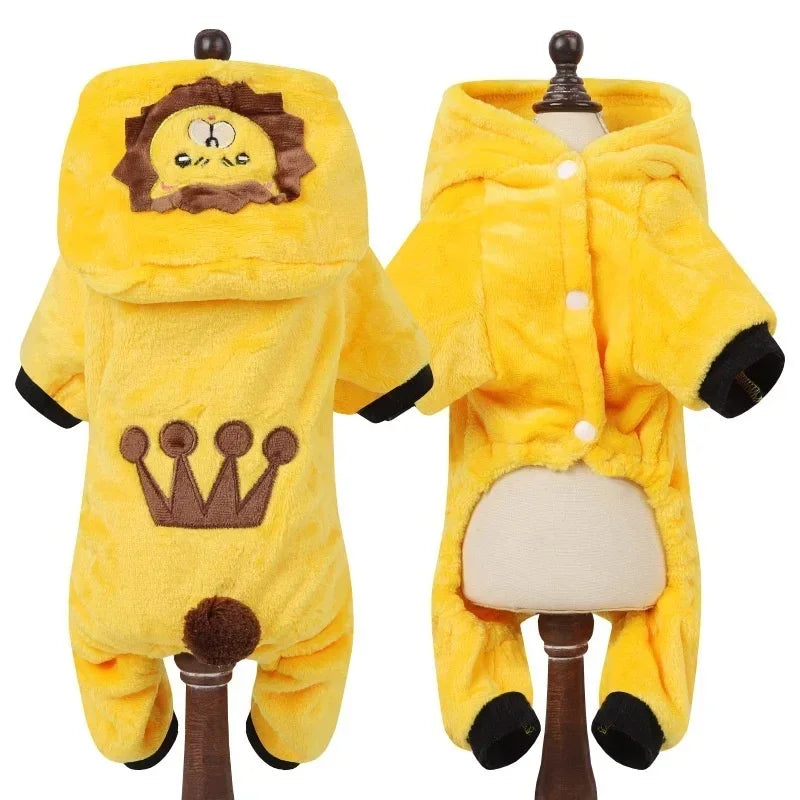 Thickened Warm Dog Clothes Pet Clothes for Small Medium Dogs Chihuahua Teddy Puppy Cat Dinosaur Outfit Pet Dog Hoodies