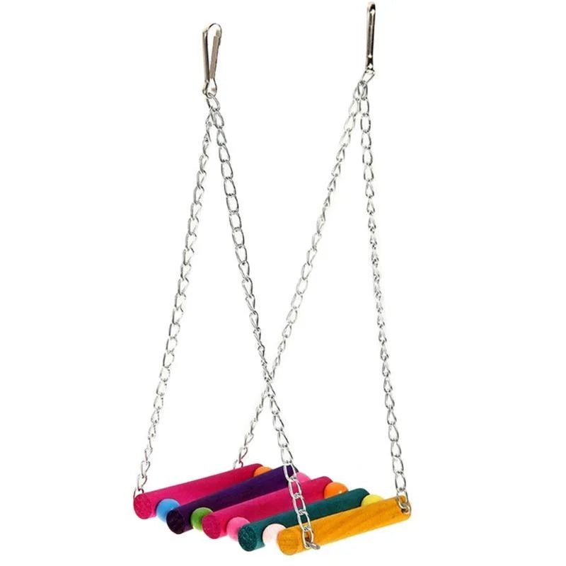 1Pc Colorful Hanging Hammock Swing Toys for Pet Birds Perfect for Parrots Parakeets Budgies and Cockatiels