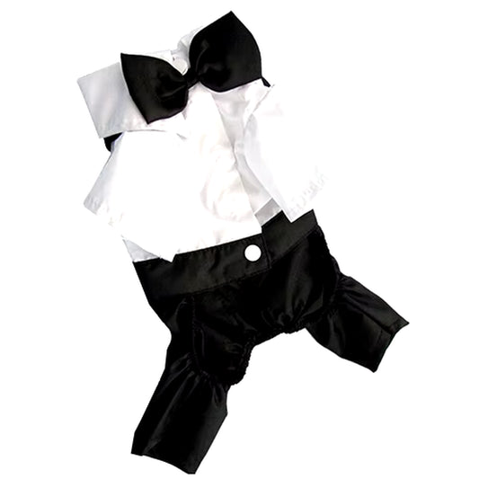 Cute Male Pet Dog Cat Clothes Pet Dog Cat Wedding Dress Prince Tuxedo Bow Tie Shirt Suit Puppy Cat Jumpsuit Suit Pet Products