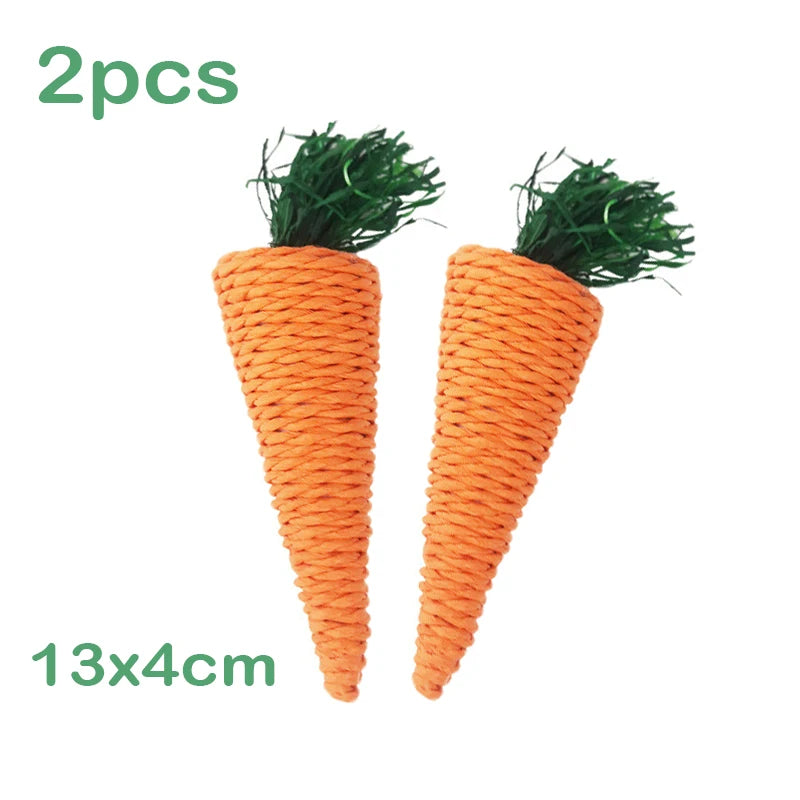 Rabbit Chew Toy Organic Natural Apple Wood Grass Pet Bunny Rabbit Toys for Chinchilla Guinea Pigs Hamster Utensils Accessories