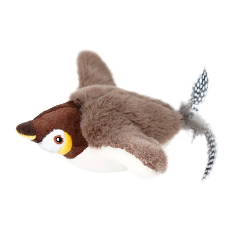 Interactive Flapping Chirping Bird Cat Toys with Catnip - Touch Activated Electric Toy Bird for Cats Mental Stimulation