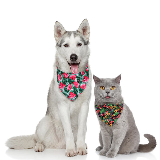 50Pcs Dog Bandana Fruit Style Bandana Dog Accessories Dog Scarf Summer Dog Bandanas Bulk Small Dog Pet Bandana Dog Supplies