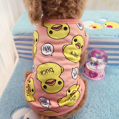 Cute Dog Clothes Soft Puppy Pajamas Outfits Pet Clothing for Small Dogs Tshirts Spring Summer Yorkies Chihuahua Clothes 12C30