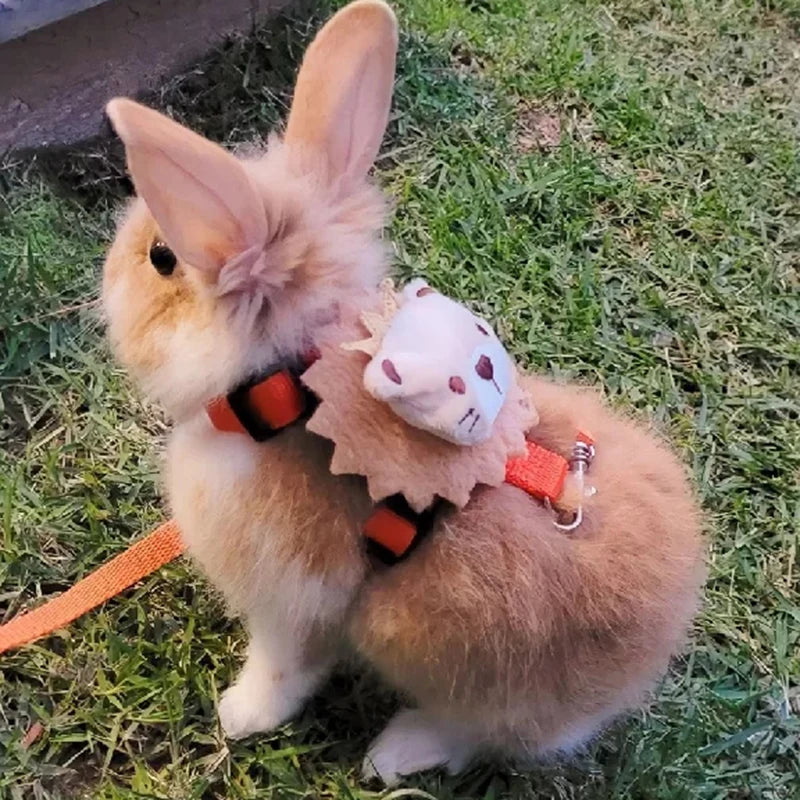 Walking Bunny Guinea Pig Harness for Small Animals Cute Pet Rabbit Harnesses and Leash Set Chinchilla Pigs Mascotas Accessories
