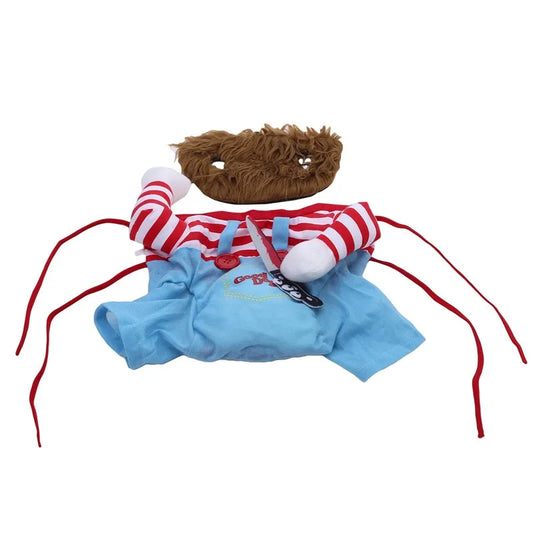 Funny Dog Horror Movie Clothes Sweatshirt Set Cosplay Chucky Pet Clothes Party Costume Comical Outfits Halloween Dress Jumpsuit